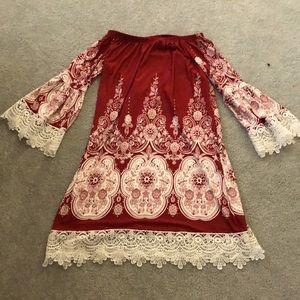 White Mark off the shoulder dress